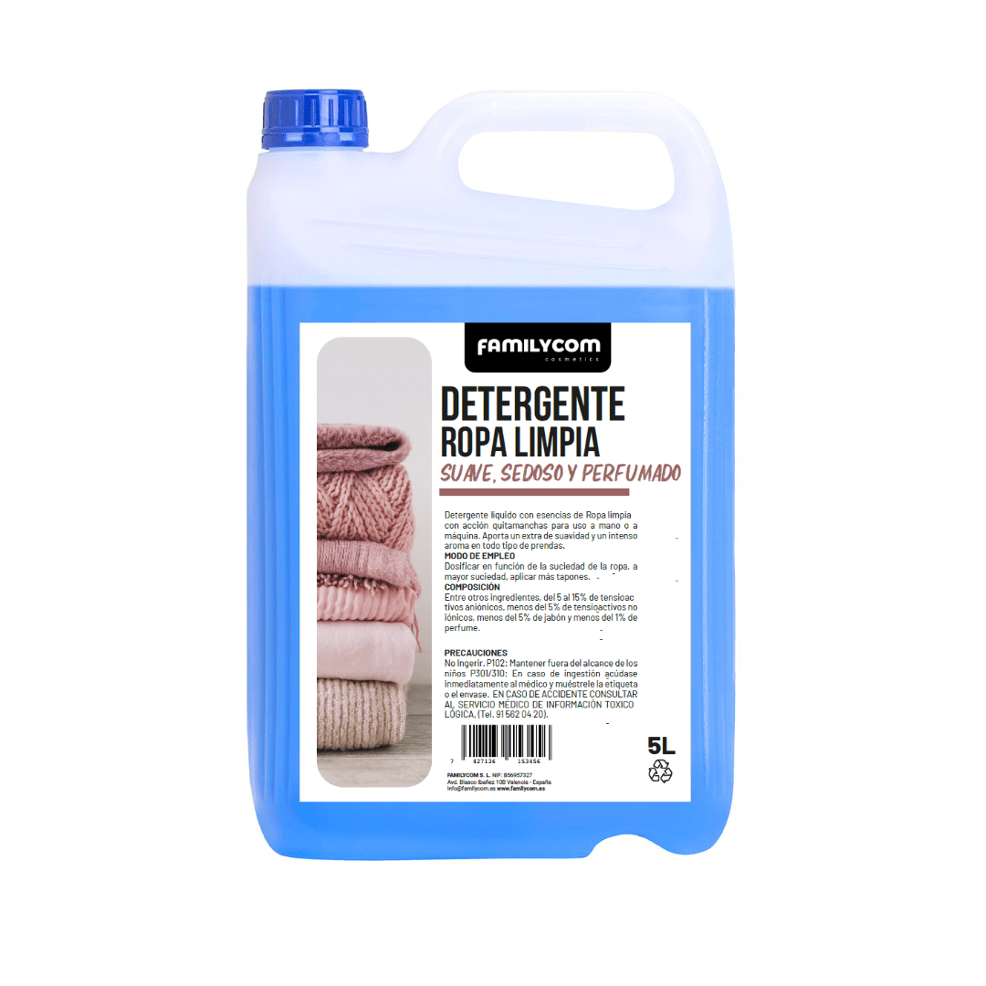 Detergente Liquido Professionale Tradizionale di Marsiglia 5L, Formula Concentrata per Biancheria Bianca e Colorata, 90 Lavaggi, Sapone Naturale per un Bucato Pulito e Cura