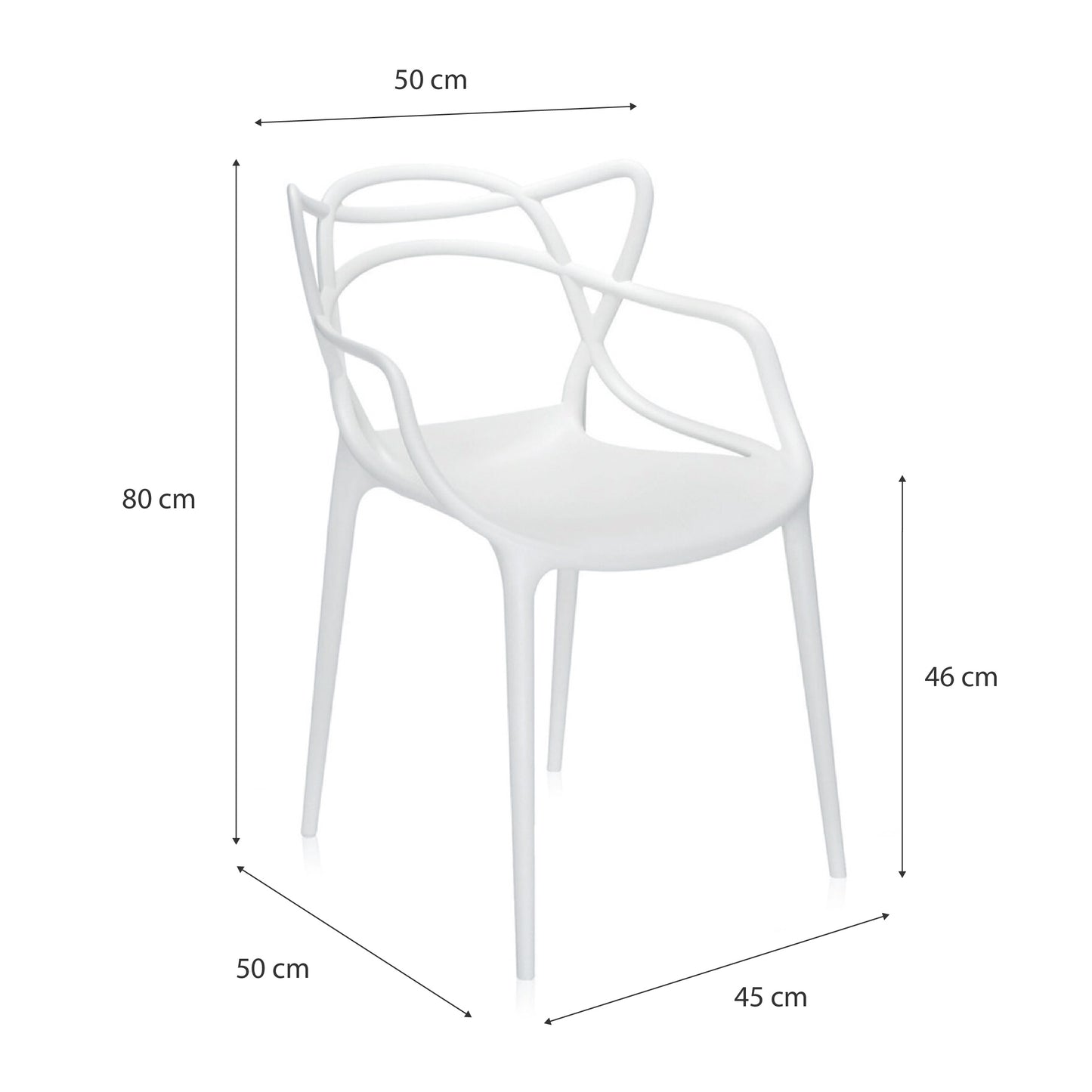Baroni Home Set 4 Sedie in Plastica Bianca – Sedie Impilabili, Pronte all’Uso Senza Montaggio, Facili da Pulire, con Piedini Antiscivolo per Maggiore Stabilità – Ideali per Cucina, Soggiorno, Sala da Pranzo, Giardino, Terrazzo o Balcone – Sedute Comode e