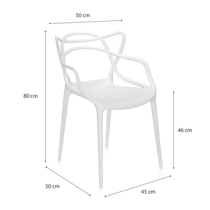 Baroni Home Set 4 Sedie in Plastica Bianca – Sedie Impilabili, Pronte all’Uso Senza Montaggio, Facili da Pulire, con Piedini Antiscivolo per Maggiore Stabilità – Ideali per Cucina, Soggiorno, Sala da Pranzo, Giardino, Terrazzo o Balcone – Sedute Comode e