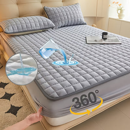 Coprimaterasso impermeabile da 1 pezzo di alta qualità, lenzuolo con angoli, realizzato con tecnologia di goffratura a onde sonore, copriletto morbido e confortevole, lavabile in lavatrice, adatto per camere da letto, hotel, dormitori, federe e imbottitur
