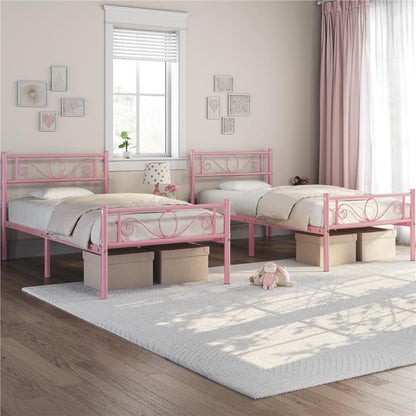 Costoffs Struttura Letto Stile Rustico Moderno in Metallo con Testiera Elegante e Pediera per Appartamento Camera da Letto Stanza degli Ospiti Studio