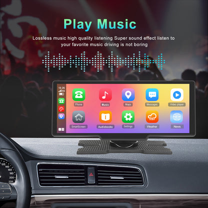 Display Interattivi con Touch Screen Versione Aggiornata 10.26 Pollici Stereo Auto Portatile Wireless Carplay per Auto con Carplay e per Android Auto con Mirror Link/ Telecamera di Retromarcia/ Wireless/ Navigazione/ AUX per Tutti i Veicoli