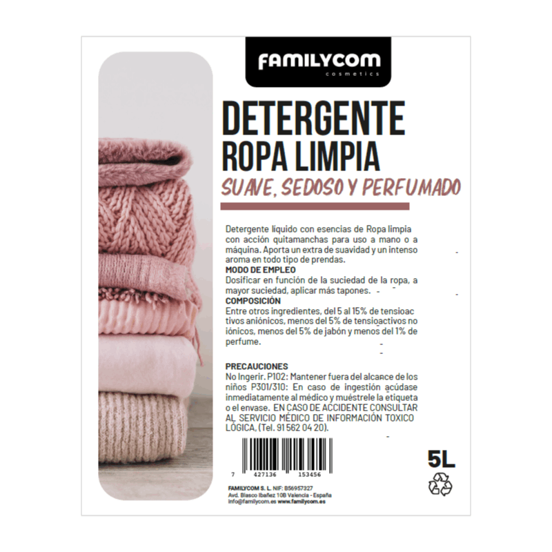 Detergente Liquido Professionale Tradizionale di Marsiglia 5L, Formula Concentrata per Biancheria Bianca e Colorata, 90 Lavaggi, Sapone Naturale per un Bucato Pulito e Cura