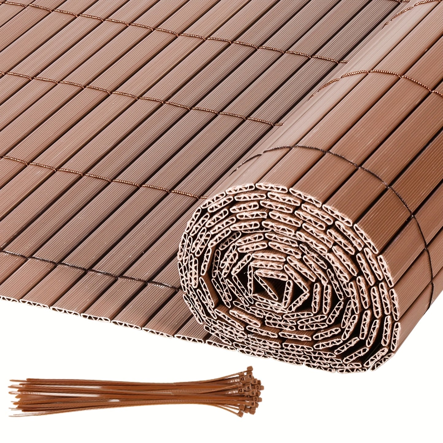 Recinzione Schermo Privacy in PVC Durevole - Protezione da Vento e Sole, Rinforzata con Legacci, Disponibile in Grigio/Verde/Marrone/Bambù - Misure Multiple per Giardino e Balcone