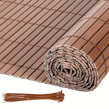 Recinzione Schermo Privacy in PVC Durevole - Protezione da Vento e Sole, Rinforzata con Legacci, Disponibile in Grigio/Verde/Marrone/Bambù - Misure Multiple per Giardino e Balcone