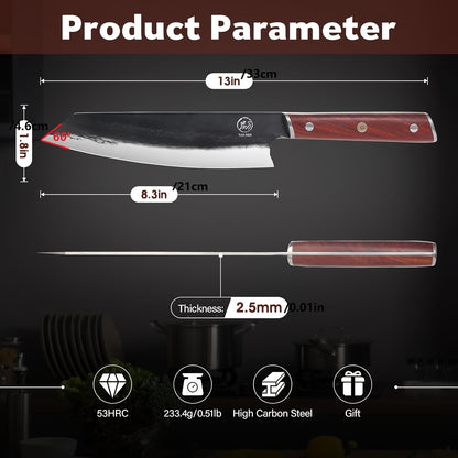 Coltello da cucina affilato, coltello da chef da 33 cm, coltello professionale, coltello da chef, coltello da cucina per sushi per casa/ristorante