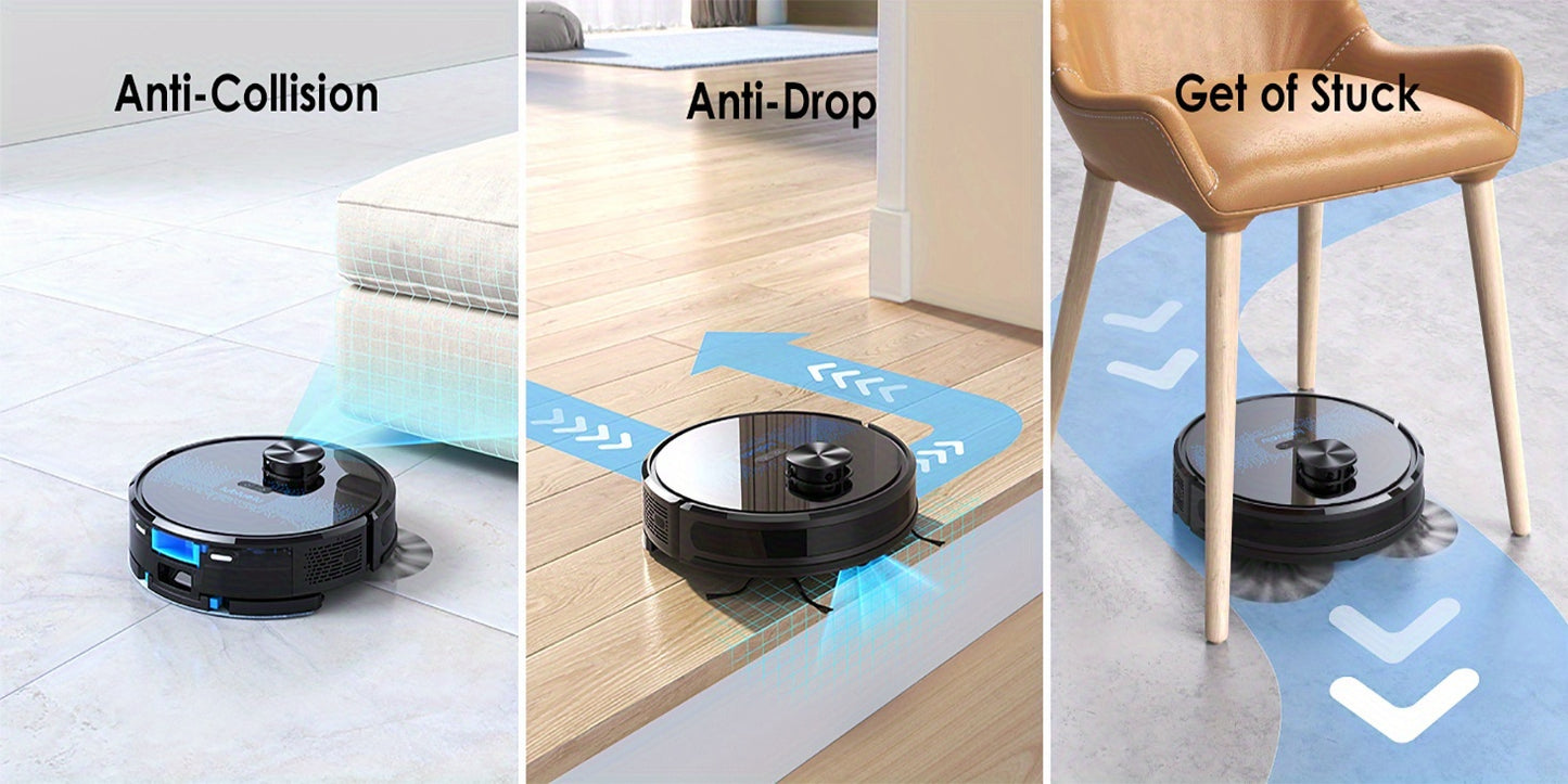 Lubluelu 2025 Ultimo Robot Aspirapolvere e Lavapavimenti B40Plus/Sl60D - Forte Aspirazione 5100Pa, Autovuoto, Mappatura Multi-Piano, Soluzione di Pulizia 3-in-1 per Peli di Animali Domestici, Tappeti e Pavimenti Duri con Funzione di Auto-Ricarica