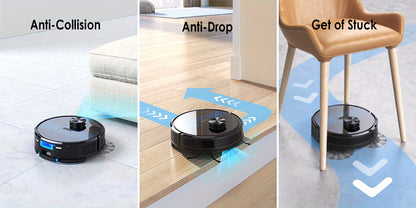 Lubluelu 2025 Ultimo Robot Aspirapolvere e Lavapavimenti B40Plus/Sl60D - Forte Aspirazione 5100Pa, Autovuoto, Mappatura Multi-Piano, Soluzione di Pulizia 3-in-1 per Peli di Animali Domestici, Tappeti e Pavimenti Duri con Funzione di Auto-Ricarica