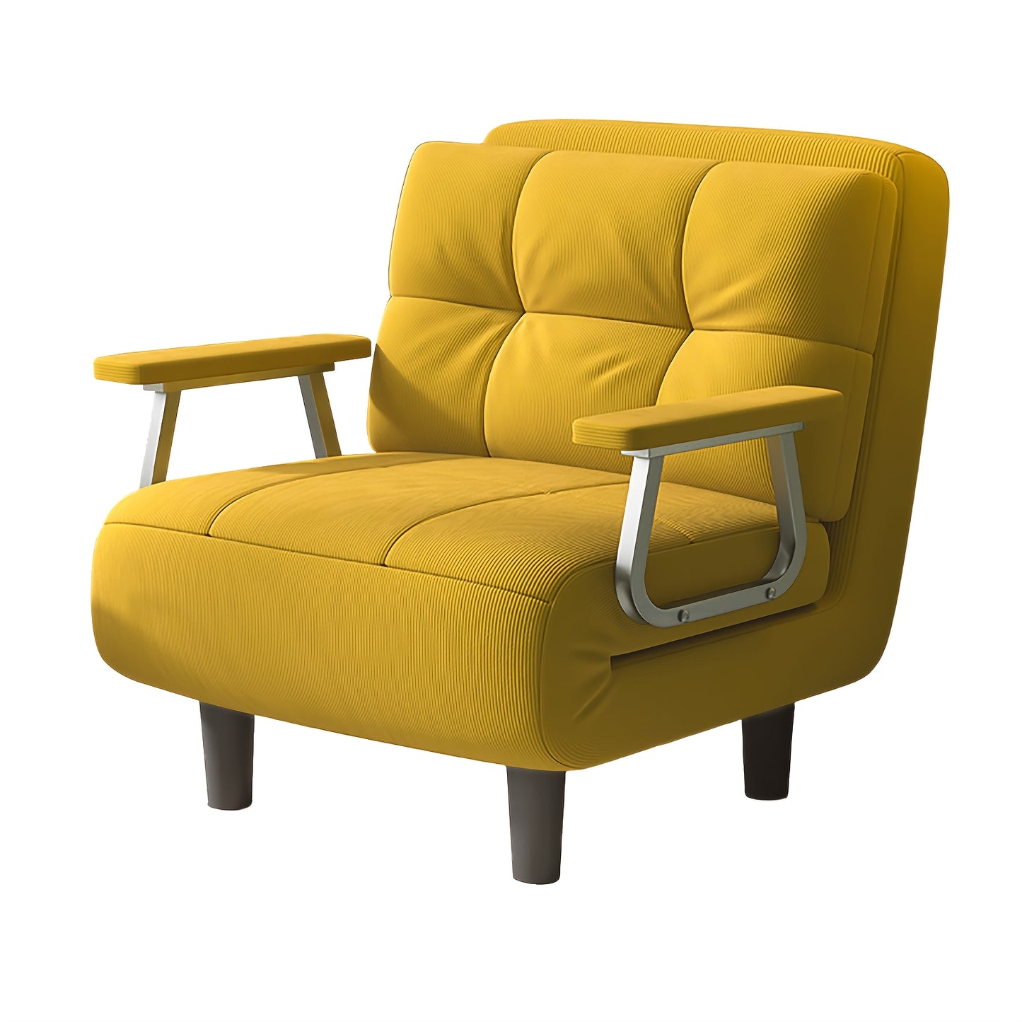 Poltrona Convertibile, Divano Letto e Sedia a Sdraio 3 in 1 con Cinque Posizioni Regolabili per Schienale e Cuscino Seduta, Realizzata in Tessuto Velluto a Coste. Perfetta per Camere da Letto, Soggiorni e Appartamenti