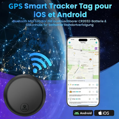 Localizzatore GPS compatibile con sistemi iOS e Android, Smart Locator magnetico, App integrata - Nessun costo aggiuntivo, Dispositivo anti-smarrimento globale adatto per animali domestici, bagagli e altro, Design di alta qualità con batteria CR2032 sosti
