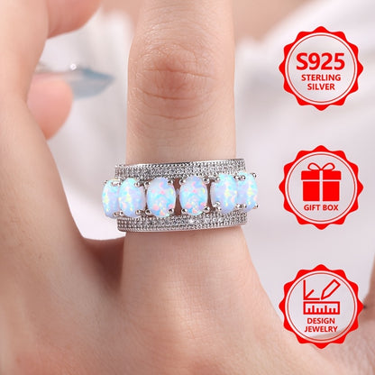 Un anello da donna spettacolare, realizzato in argento sterling 925, elegante e alla moda, abbellito da pietre naturali. Questo bellissimo gioiello è perfetto per le vacanze, l'uso quotidiano e rappresenta un regalo commemorativo ideale per gli amici.