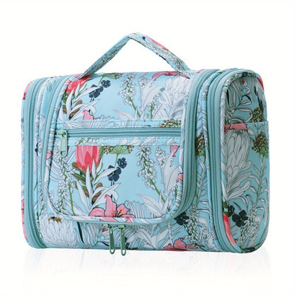 Grande Borsa da Toilette Multitasca con Gancio, Organizzatore di Trucco Elegante per Donne e Uomini, Chiusura con Cerniera Resistente, Design con Maniglia Superiore, Borsa da Viaggio per Toilette, Regalo di Natale