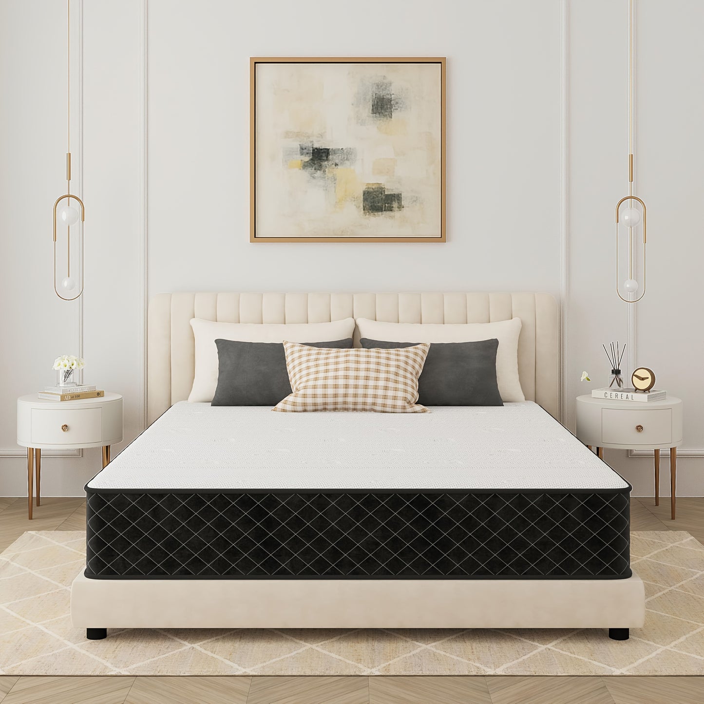 Materasso 140 X 200, Materasso a Sfere con Rete Interne, Altezza 20 Cm, Materasso Ortopedico a 7 Zone con Schiuma Confortevole, Tessuto con Superficie Morbida, Materasso per Adulti, Durezza Media (H3)