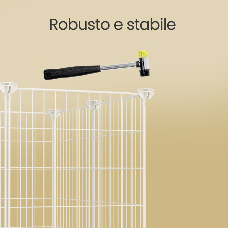 Gabbia per porcellini d'India, conigliera da interno, gabbia piccola per conigli con cinghie, adatta per criceti, ricci e piccoli animali, recinto modulare in metallo fai da te, nero