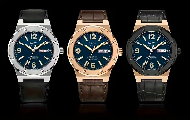 [I&W Carnival] Orologio Sportivo Meccanico da Uomo, Luminoso e Impermeabile con Vetro Finto Zaffiro, Regalo Ideale per le Vacanze