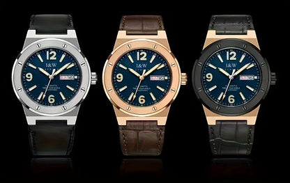 [I&W Carnival] Orologio Sportivo Meccanico da Uomo, Luminoso e Impermeabile con Vetro Finto Zaffiro, Regalo Ideale per le Vacanze