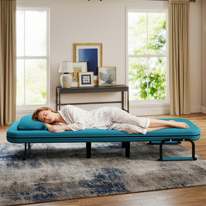 Divano letto poltrona pieghevole convertibile 5 in 1, poltrona letto lounge regolabile salvaspazio con tessuto di lino, poltrona moderna per dormitorio, monolocale e angolo accogliente, nero/marrone chiaro/verde oliva/giallo limone