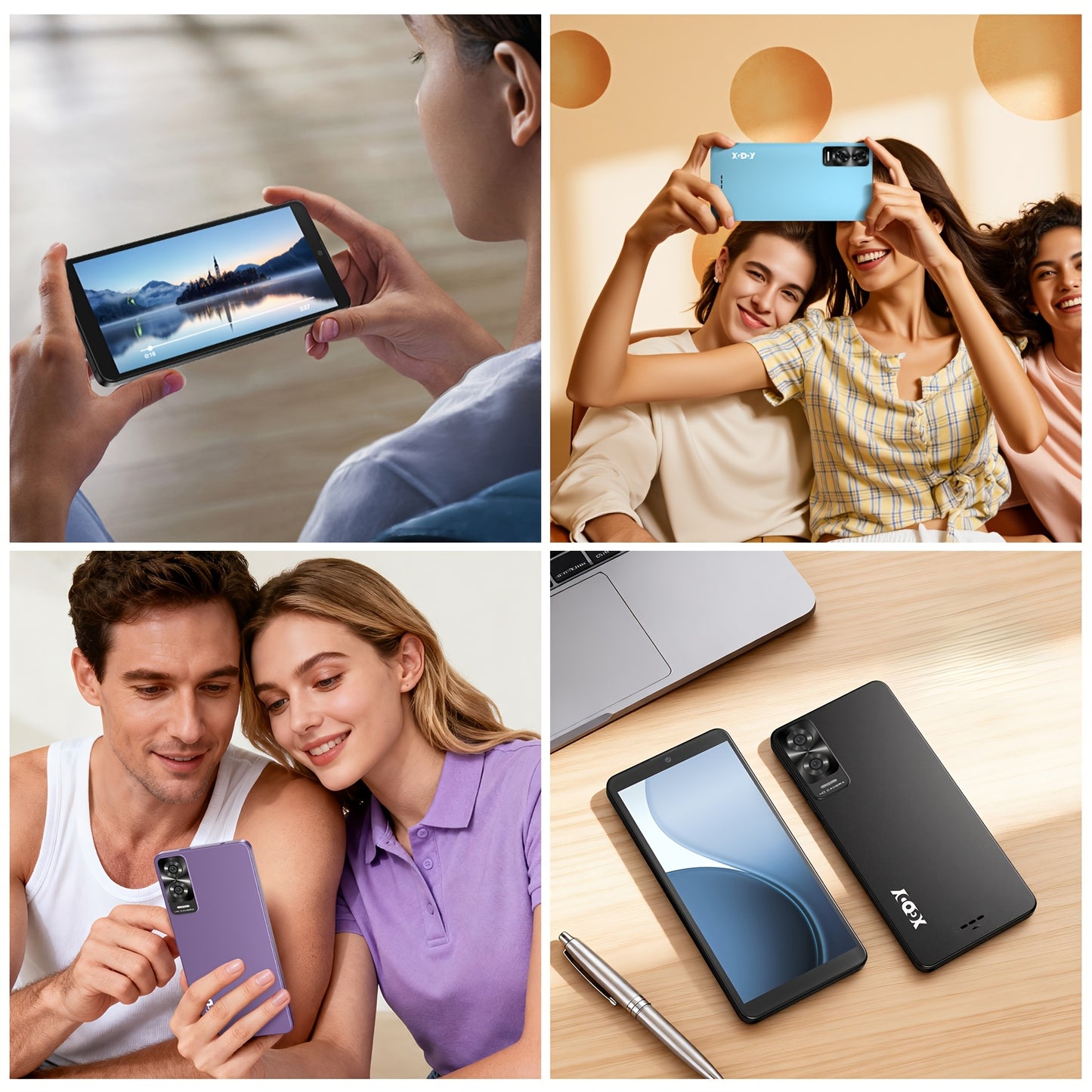 XGODY Smartphone Android 15 con Schermo Touchscreen da 6.0", 7GB RAM + 32GB ROM, 4G LTE Dual SIM, Processore Octa-Core, Telefono Cellulare con Fotocamera da 5MP + 8MP, Sblocco Facciale, Batteria da 3500Mah, con Custodia e Pellicola Gratuiti, Ottimi Regali