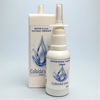 Spray Nasale al Colloidale d'Argento per Naso Gocciolante – Terapia Nasale Naturale all'Argento, 20ppm, Lenisce i Sintomi Sinusali, Promuove la Respirazione Naturale