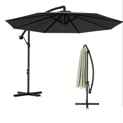 Ombrellone a Sbalzo per Balcone 300cm 350cm da Giardino con Manovella, Ombrellone da Patio, Ombrellone a Manovella con Protezione UV per Giardino e Patio
