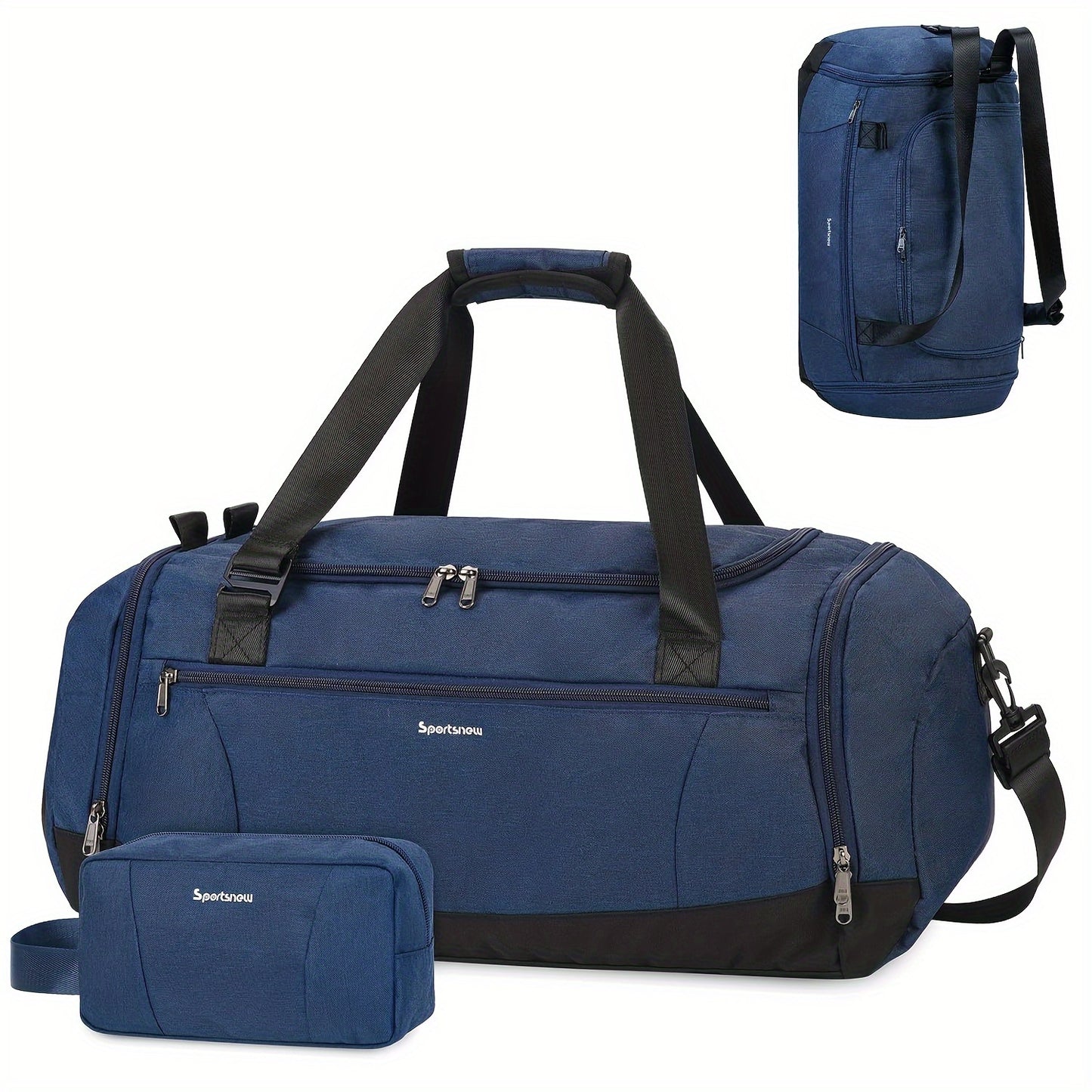 [Borsa da Toilette in Omaggio] Zaino Sportivo 5 in 1 - Dalla Palestra alla Vacanza con Maniglia per Trolley e Scomparto Ventilato per Scarpe | Essenziale per Viaggi Estivi 2025 (43L Weekender, 6 Colori), Regalo di Natale