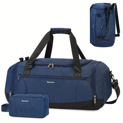 [Borsa da Toilette in Omaggio] Zaino Sportivo 5 in 1 - Dalla Palestra alla Vacanza con Maniglia per Trolley e Scomparto Ventilato per Scarpe | Essenziale per Viaggi Estivi 2025 (43L Weekender, 6 Colori), Regalo di Natale