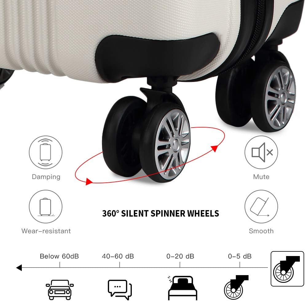 Valigia da imbarco 55x35x20cm a guscio rigido in ABS con trolley da viaggio, bagaglio a mano da cabina, 33L, regalo per Black Friday, Giorno del Ringraziamento, Natale