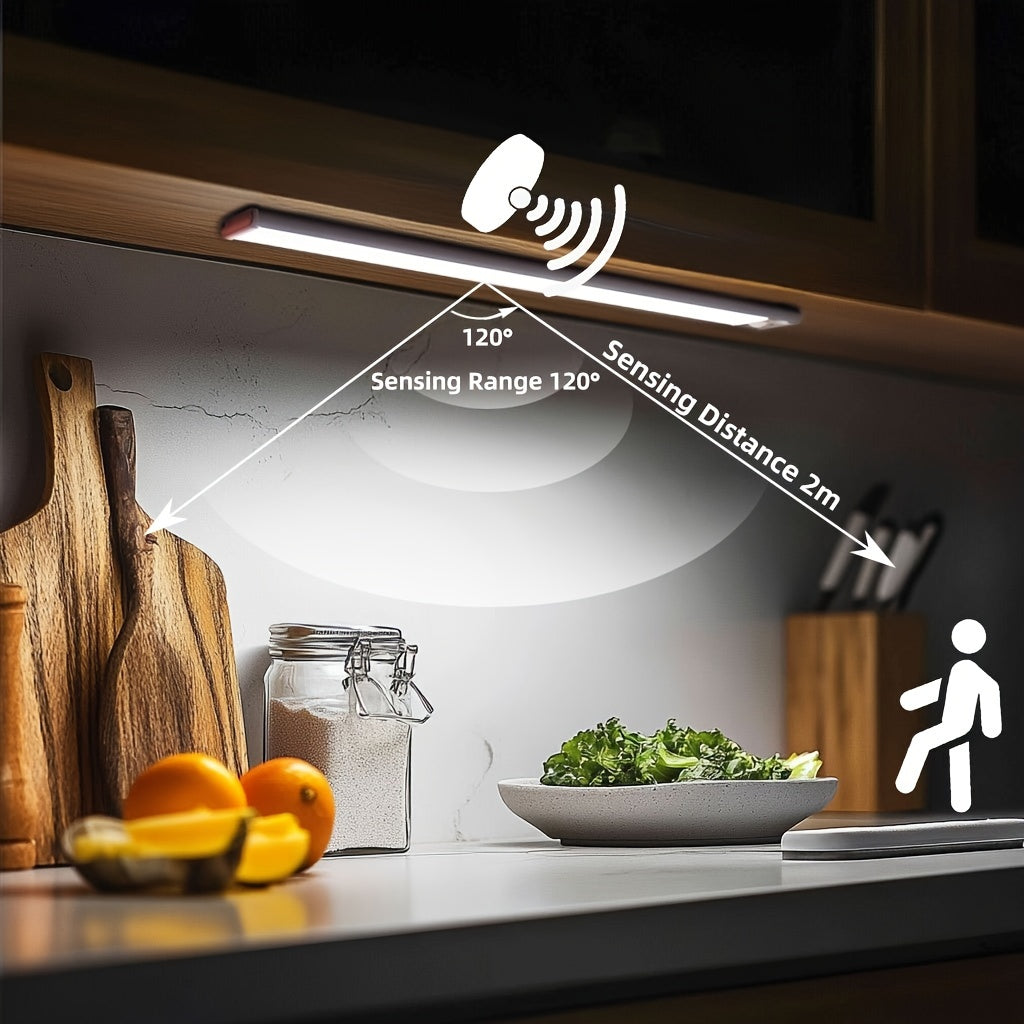 Luci a LED sottopensile Setonr con involucro in lega di alluminio, luce a sensore di movimento a batteria ricaricabile per uso interno, luci per armadio magnetiche dimmerabili, illuminazione senza fili sottopiano per cucina, scale, camera da letto, soggio