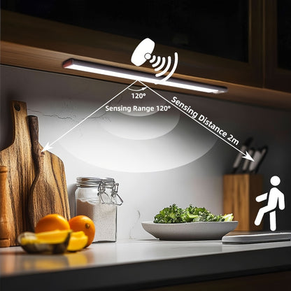 Luci a LED sottopensile Setonr con involucro in lega di alluminio, luce a sensore di movimento a batteria ricaricabile per uso interno, luci per armadio magnetiche dimmerabili, illuminazione senza fili sottopiano per cucina, scale, camera da letto, soggio