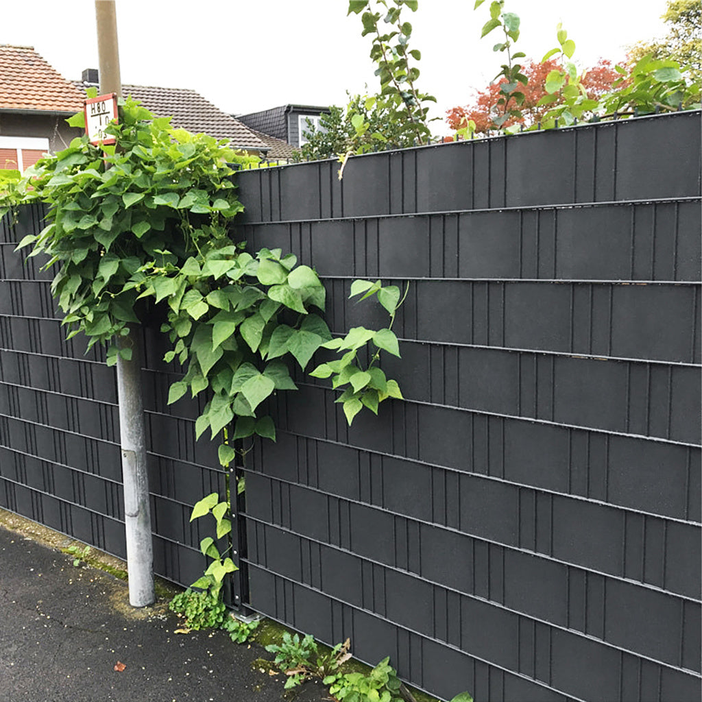 Strisce per recinzione a rete con doppia asta in PVC, pellicola per la privacy da giardino 35/65/70m x 19cm, incluse clip di fissaggio