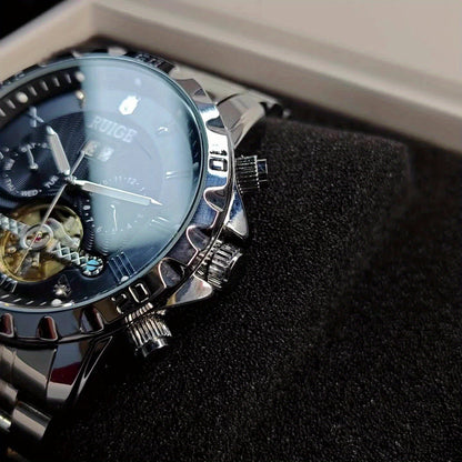 Orologio meccanico automatico di lusso da uomo con indicazione giorno e data, adatto per occasioni d'affari e casual, un regalo perfetto