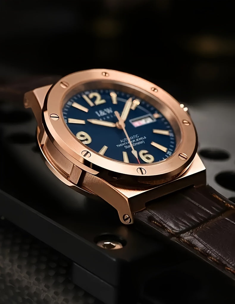 [I&W Carnival] Orologio Sportivo Meccanico da Uomo, Luminoso e Impermeabile con Vetro Finto Zaffiro, Regalo Ideale per le Vacanze