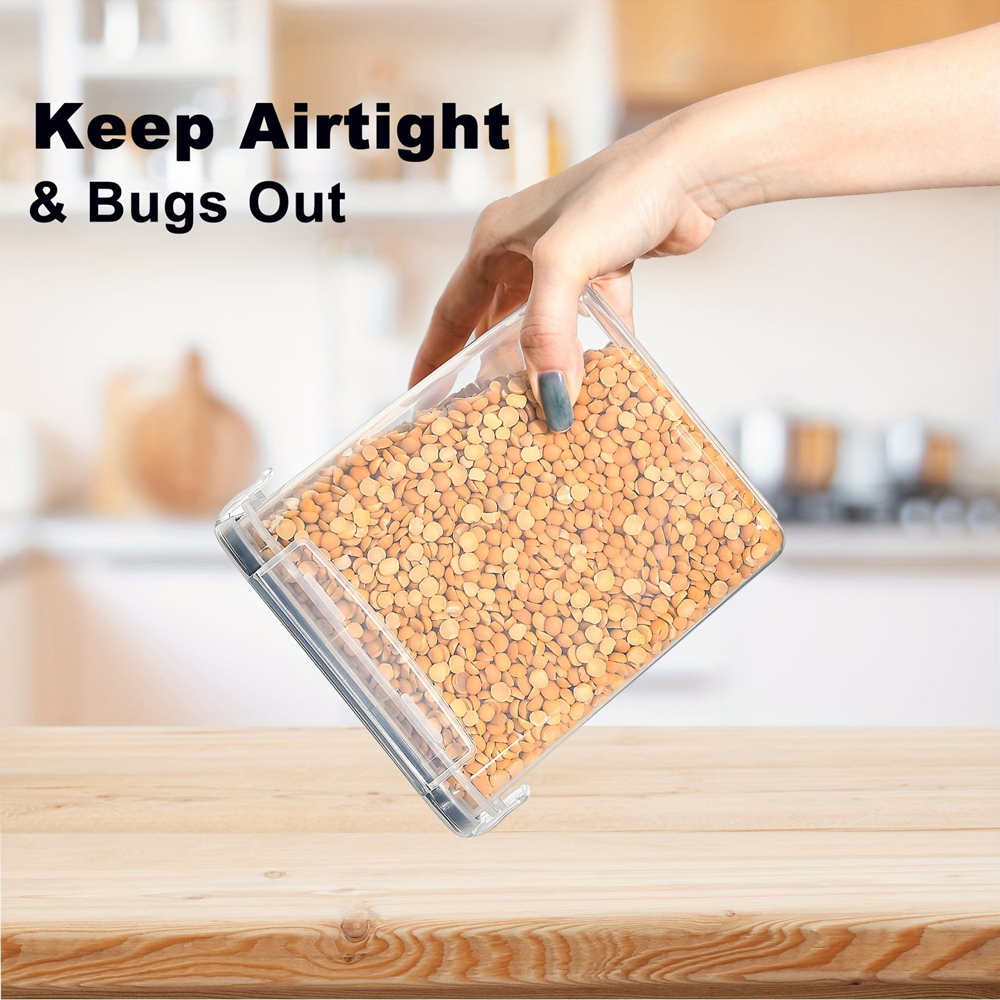 10 contenitori ermetici per alimenti da 1.6L con coperchi per l'organizzazione e lo stoccaggio in dispensa, contenitori ermetici per alimenti e barattoli per spezie, set di barattoli in plastica per la conservazione in frigorifero, camper, cereali, pasta,