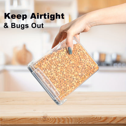 10 contenitori ermetici per alimenti da 1.6L con coperchi per l'organizzazione e lo stoccaggio in dispensa, contenitori ermetici per alimenti e barattoli per spezie, set di barattoli in plastica per la conservazione in frigorifero, camper, cereali, pasta,