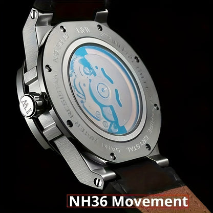 [I&W Carnival] Orologio Sportivo Meccanico da Uomo, Luminoso e Impermeabile con Vetro Finto Zaffiro, Regalo Ideale per le Vacanze