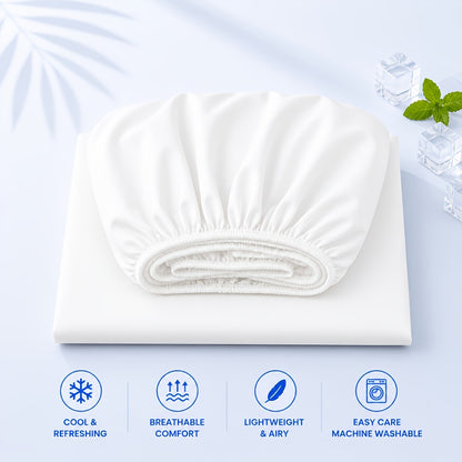 Lenzuolo con angoli estivo fresco - Ipoallergenico e traspirante, antiumidità, coprimaterasso trapuntato antiscivolo con elastico a 360°, antipiega, resistente allo sbiadimento, resistente al restringimento, lavabile in lavatrice (federa non inclusa).
