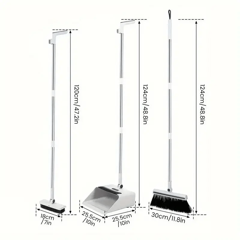 Kit di pulizia per la casa 3-in-1: Scopa a setole morbide, paletta e set di spazzole - Antiaderente, ideale per casa, ufficio, scuola, dormitorio - Regalo di Natale perfetto, spazzola per la pulizia