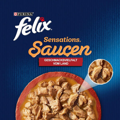 Cibo Umido per Gatti FELIX Sensations Sauces, Miscela Varietà