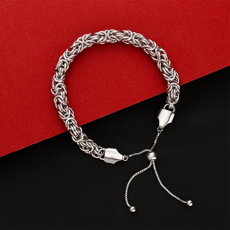 Magazzino Locale, Migliora il Tuo Stile con Questo Bracciale Unisex Regolabile in Argento Sterling 925 con Corda Twisted, Perfetto per San, Natale o Regali di Anniversario, Fornito con una Bellissima Confezione Regalo