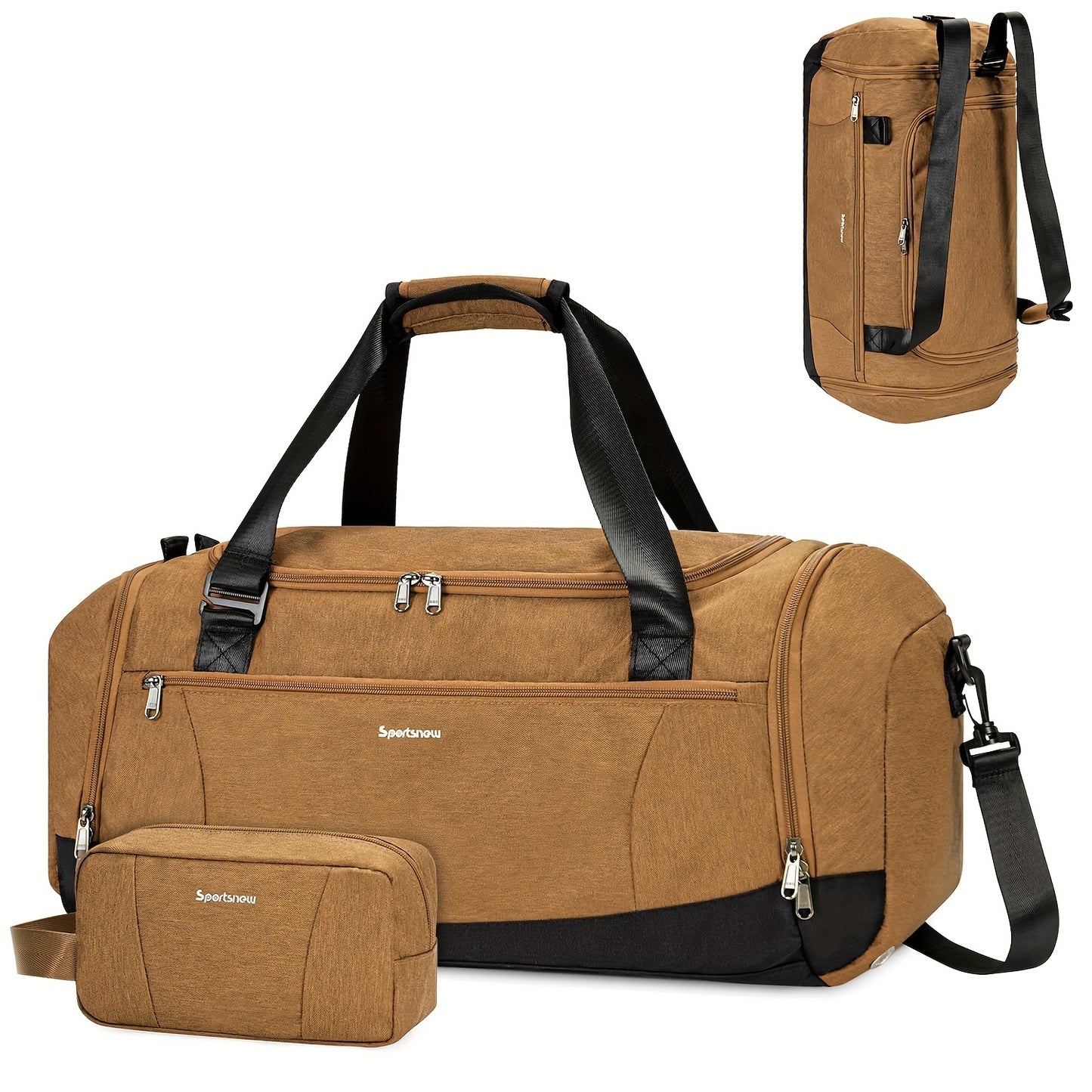 [Borsa da Toilette in Omaggio] Zaino Sportivo 5 in 1 - Dalla Palestra alla Vacanza con Maniglia per Trolley e Scomparto Ventilato per Scarpe | Essenziale per Viaggi Estivi 2025 (43L Weekender, 6 Colori), Regalo di Natale