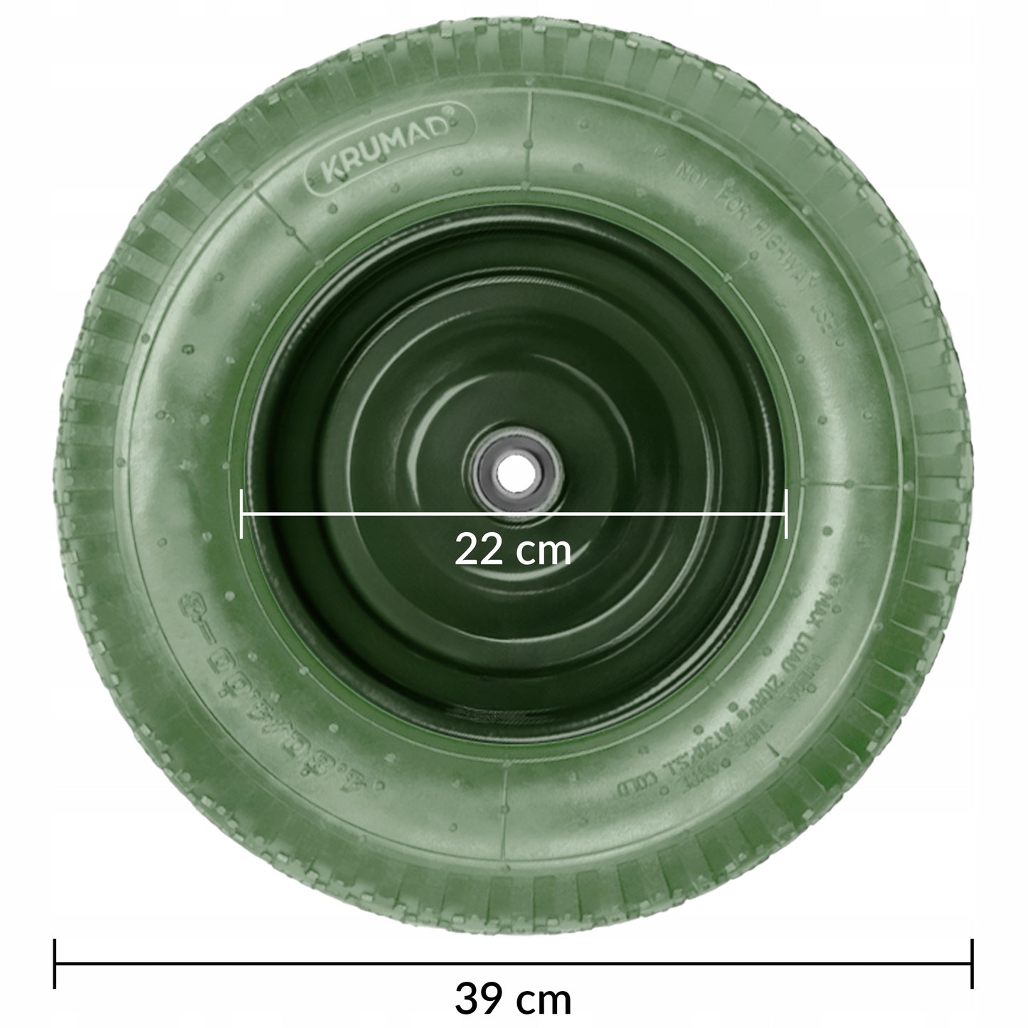 RUOTA PER ASTA 4.80/4.00-8 PNEUMATICA TUBOLESSA FULL + ASSE