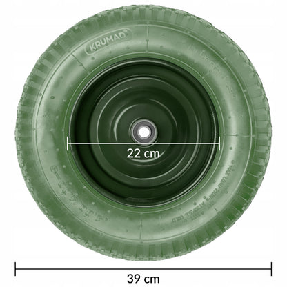 RUOTA PER ASTA 4.80/4.00-8 PNEUMATICA TUBOLESSA FULL + ASSE