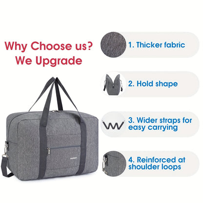 Borsa da Viaggio Sotto-Sedile per Uomini e Donne - Leggera e Compatibile con Aerei/Gate, con Tracolla Regolabile, Cuciture Rinforzate e Multi-Scomparto - Capiente e Resistente, Ideale per Viaggi, Weekend e Idea Regalo 2025