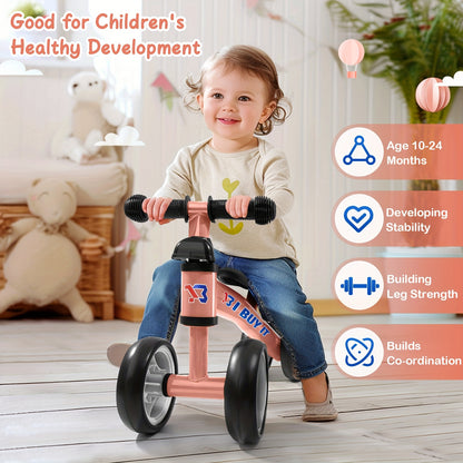 I BUY IT Bici in equilibrio per bambini - Bici leggera per bambini piccoli con telaio robusto e base ampia, 4 opzioni di colore (Rosa/Rosso/Verde/Blu/Giallo) - Bici addestramento senza pedali con sistema di freno lineare e ruote basse per bambini e bambin