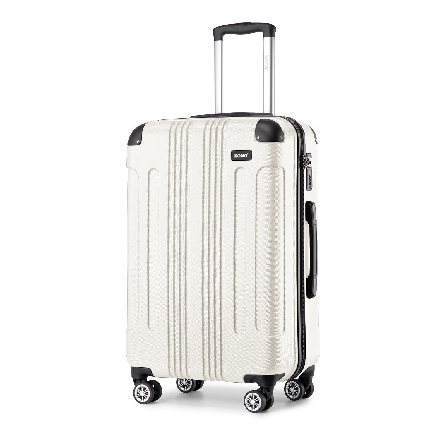 Set da 3 valigie beige con design panda per campeggio, valigia rigida in ABS con lucchetto a combinazione e rotelle girevoli, regalo per il rientro a scuola, Black Friday, Giorno del Ringraziamento, Natale e festività