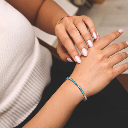Bracciale con Perle per Donna & Uomo - Bracciale in Acciaio Inossidabile Color Argento con Pietre di Perla, Bracciale Gioiello Regalo per Donna, Sorella, Migliore Amica