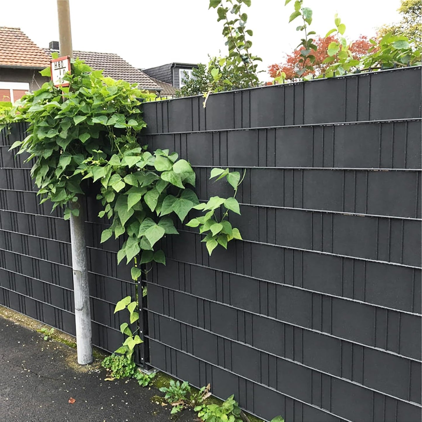 Strisce per recinzione a rete con doppia asta in PVC, pellicola per la privacy da giardino 35/65/70m x 19cm, incluse clip di fissaggio