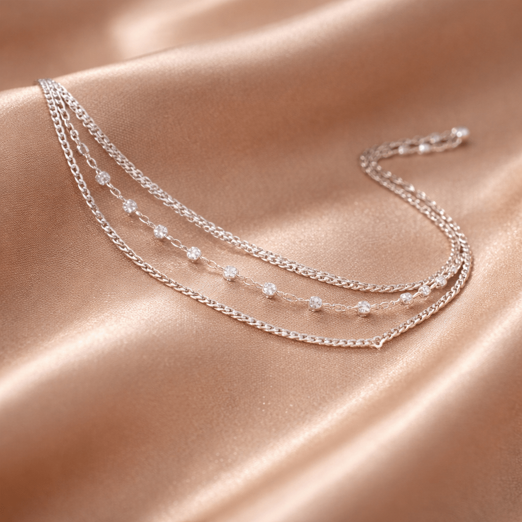 Bracciale da donna in argento 925, braccialetto dell'amicizia regolabile, multistrato - Gioiello creativo da donna, regalo per San Valentino, compleanno, Natale