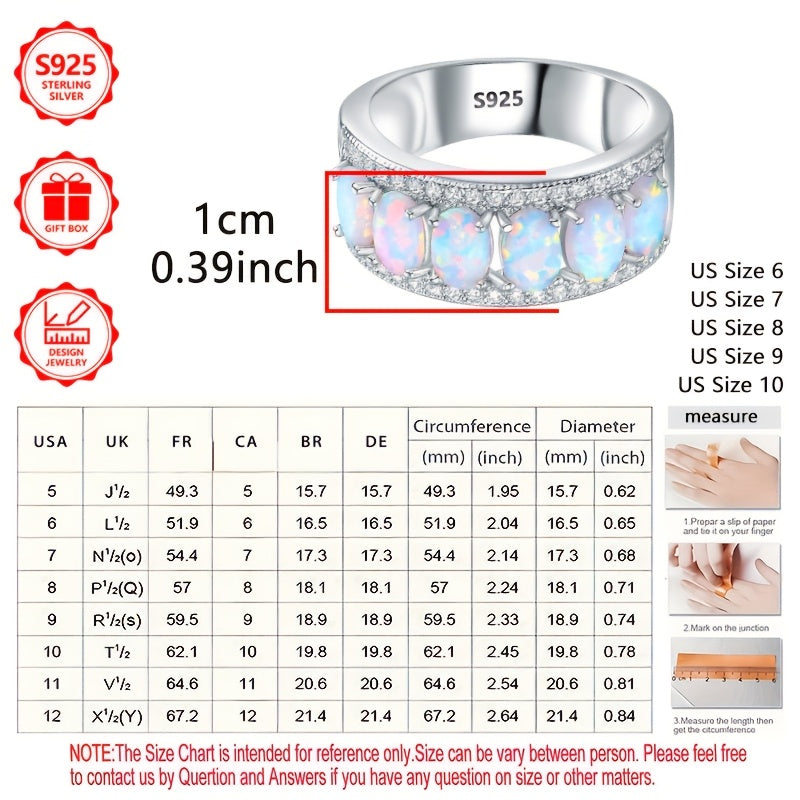 Un anello da donna spettacolare, realizzato in argento sterling 925, elegante e alla moda, abbellito da pietre naturali. Questo bellissimo gioiello è perfetto per le vacanze, l'uso quotidiano e rappresenta un regalo commemorativo ideale per gli amici.
