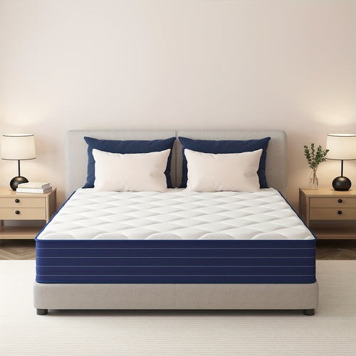 Materasso ibrido - Materasso a scomparsa 20/25 cm, molle con strato di schiuma comfort, supporto di media rigidità, tecnologia di assorbimento degli urti, superficie di sonno traspirante, pronto all'uso direttamente dalla confezione